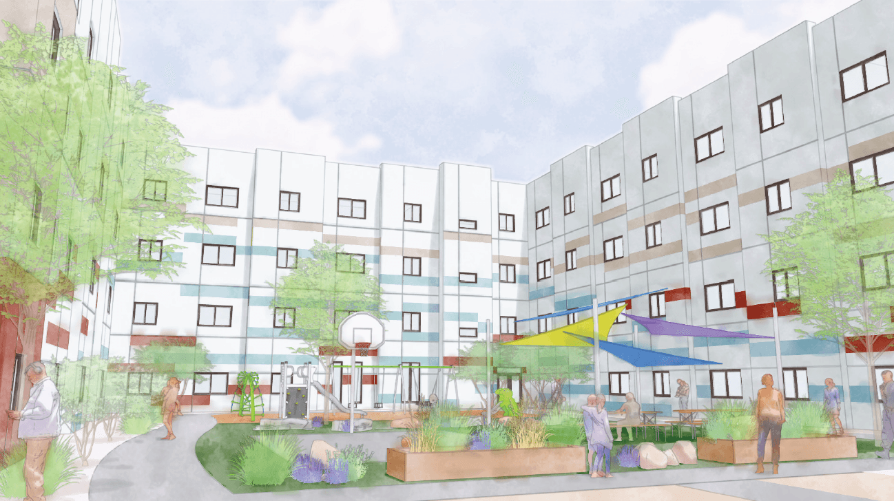 courtyard exterior rendering